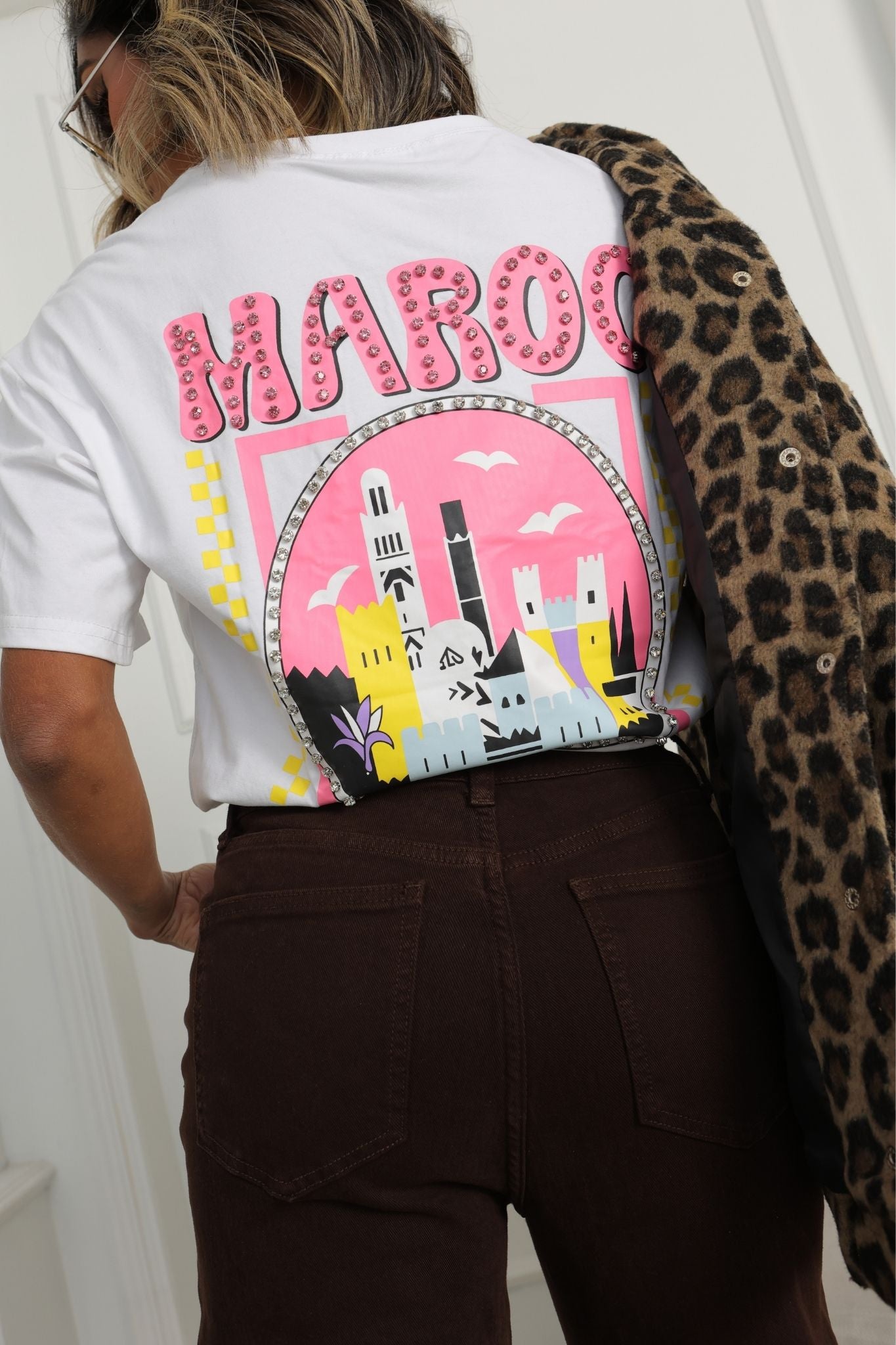 Camiseta Oversize Estampado Maroc
