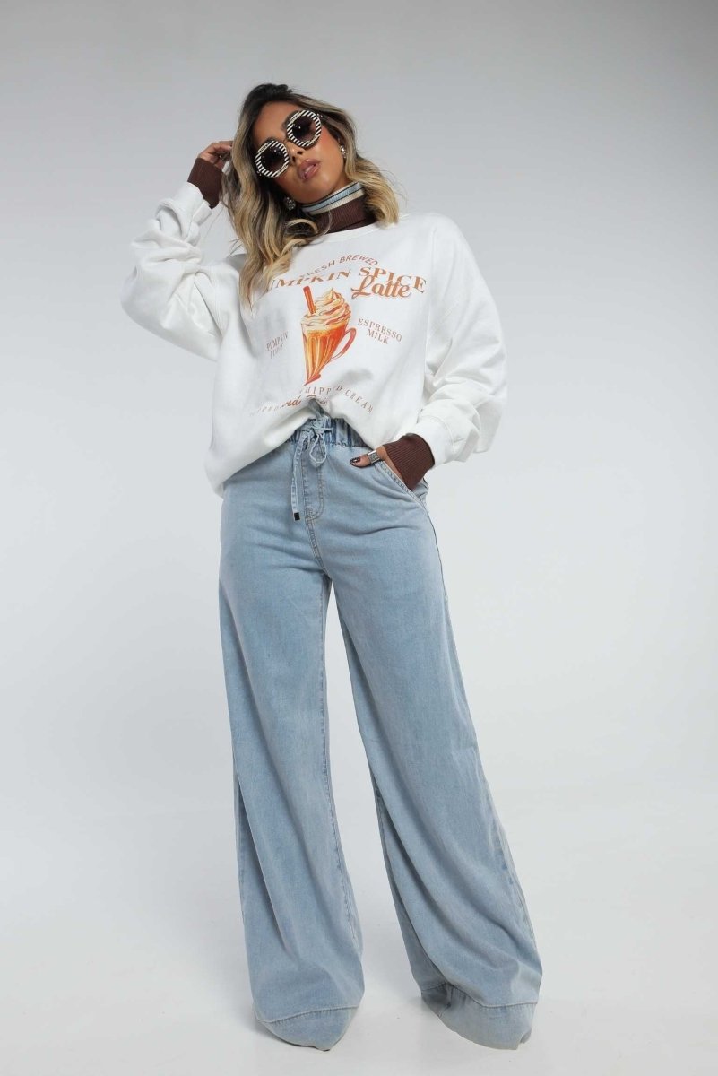 Buzo Blanco Coffe Latte Style - Lola Mora